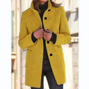 Loose Stand Collar Button Coat