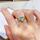 Exquisite Blue Moissanite Ring