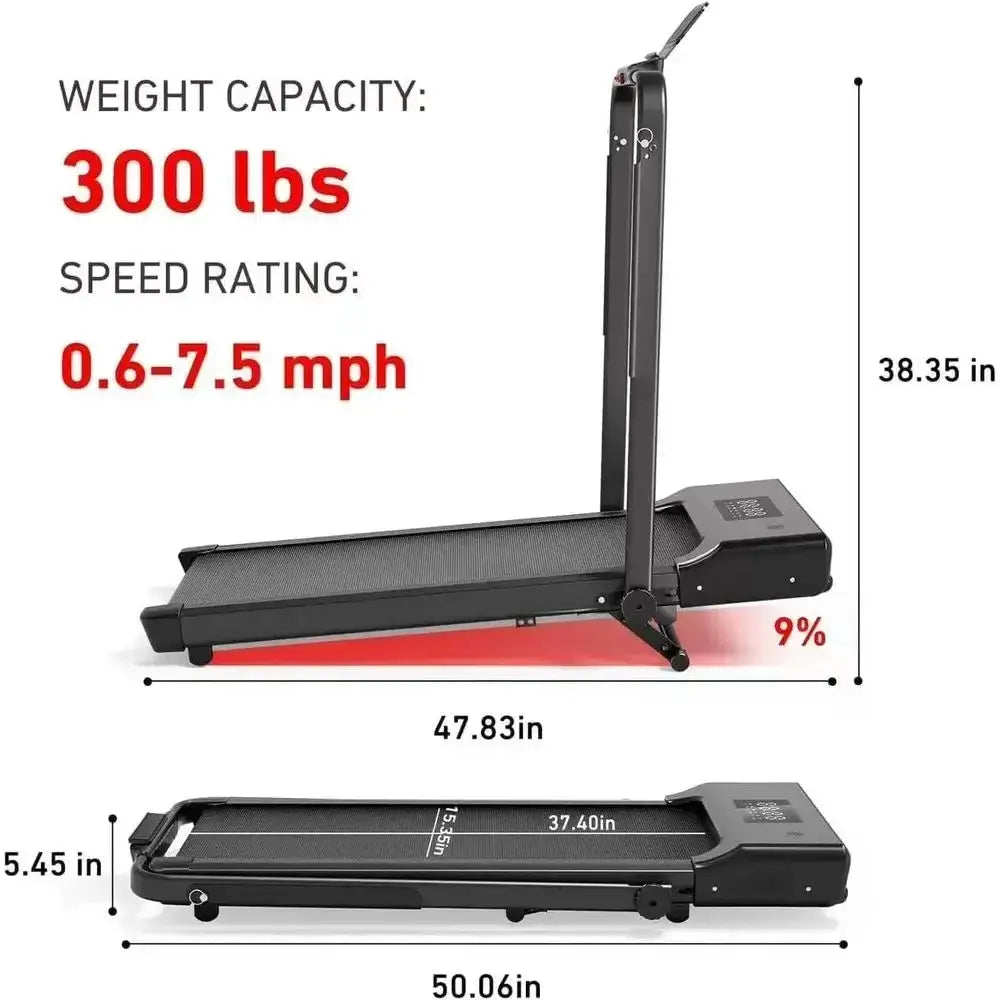 Under Desk Walking Pad Treadmill with Manual Incline, 0.6-7.5 MPH, 300 lb Capacity, App & Remote Control