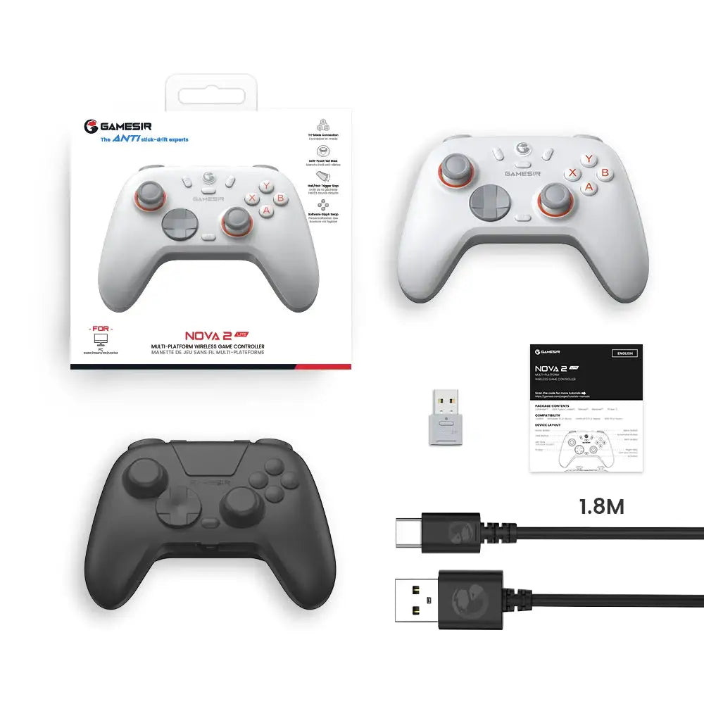 GameSir Nova 2 Lite Wireless Game Controller Switch Gamepad Hall Effect Joysticks Anti-Drift for Nintendo Switch / iPhone / Android / PC