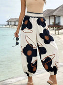 Plus Size Floral Casual Pants