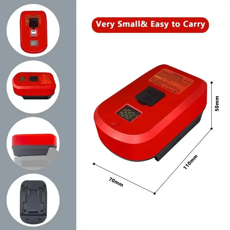 18V Li Ion Battery USB Type C Charger For Power Tools