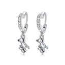 Sterling Silver Hoop Earrings Crystal