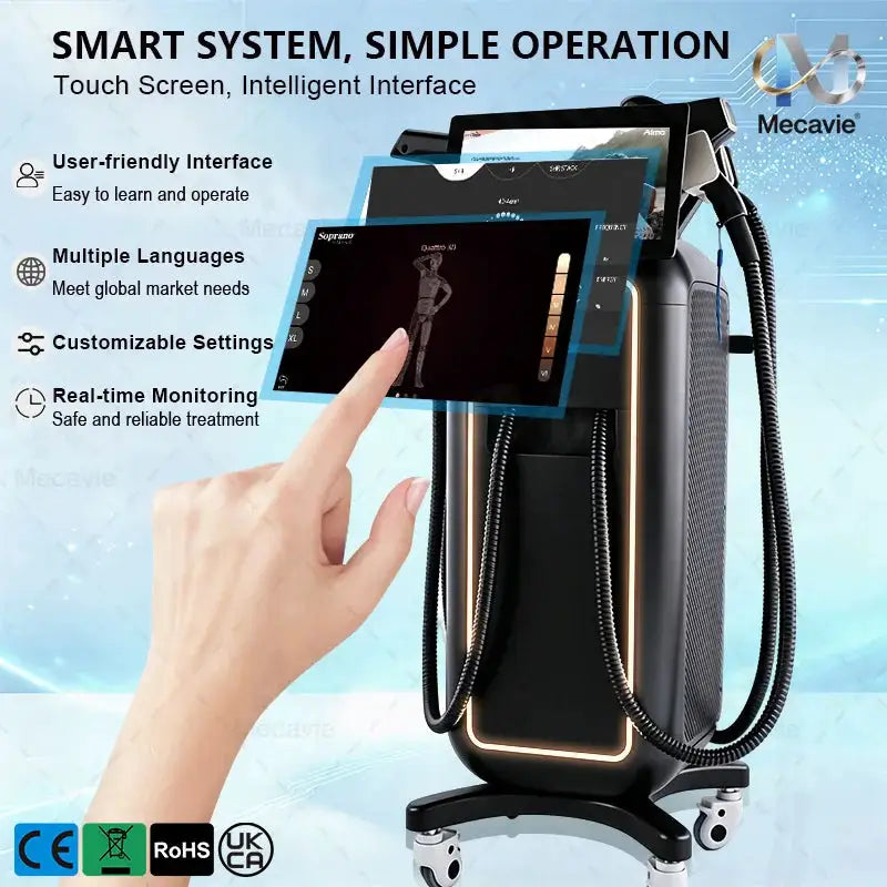 4 In 1 Soprano Titanium Ice Laser Hair Removal Device Alexandrite 808nm Diode Laser System Painless Permanent Body Hair Removal