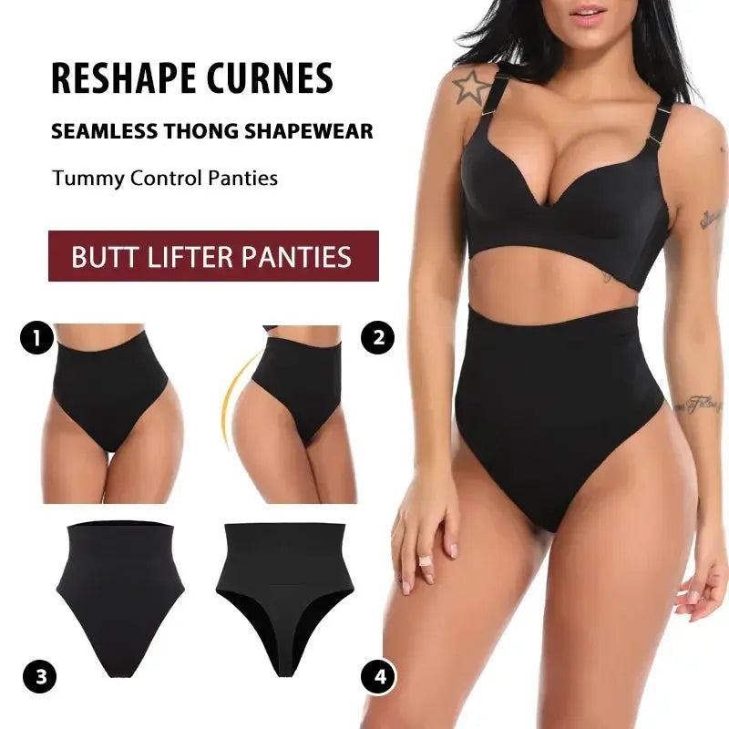3XL High Waist Thong Shapewear Tummy Control Butt Lifter