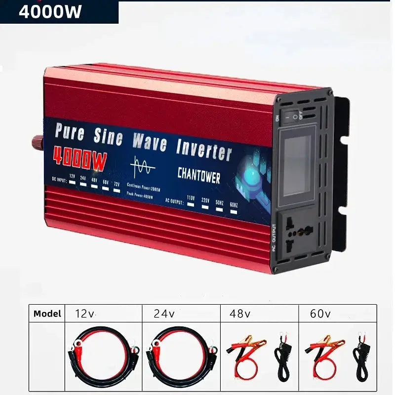 Inverter 12V 220V 2000W 3000W 4000W DC 12v/24v To AC 220v/110v Pure Sine Wave Power Supply Voltage Converter Car Solar Inverter