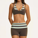 Fitness Set Women Stripes Polka Dot Capri