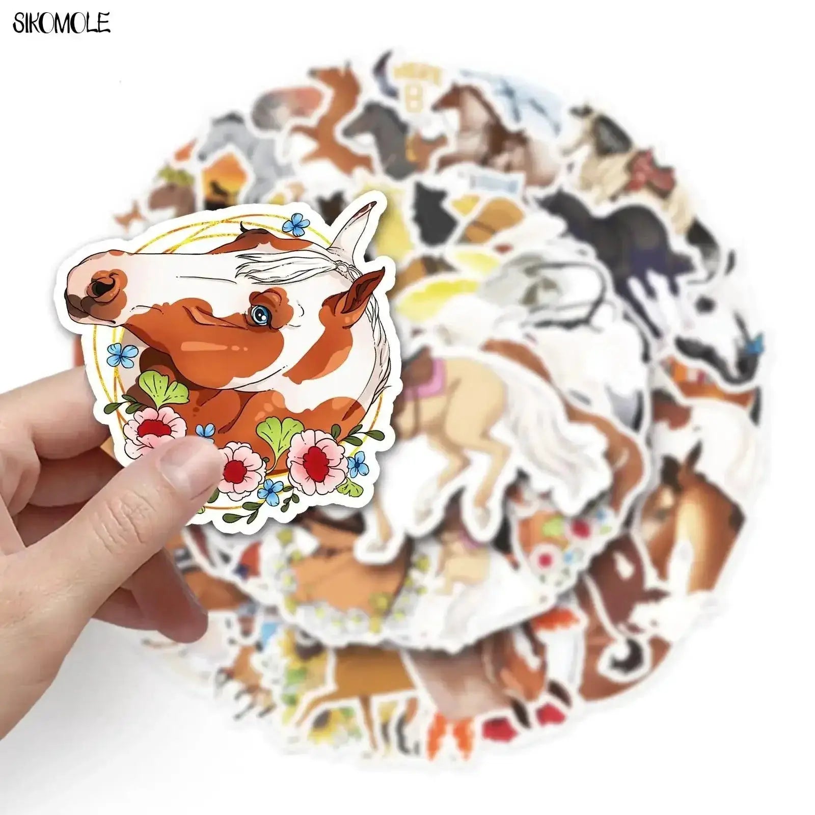 Cartoon Horse Stickers Whimsical Decals Set For Fun Decor