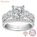 Princess Pear Moissanite Ring in Sterling Silver