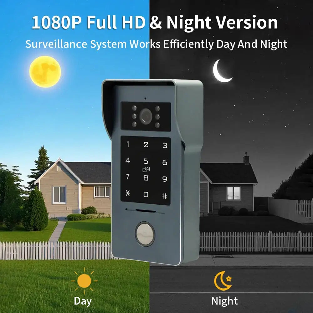 Support Tuya App WIFI 7/10in Video Doorbell Intercom Kits 1080P Monitor Outdoor Camera 2-Wire Audio Remote Unlock Door Phone