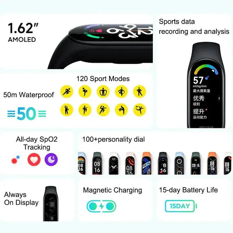 Mi Band 7 Ultimate Fitness Tracker With 120 Sports Modes