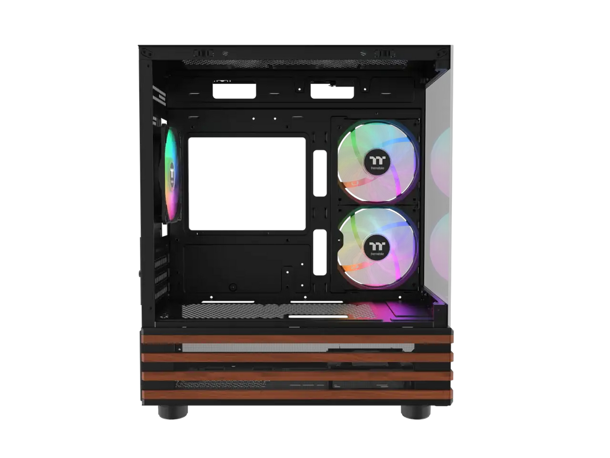 Thermaltake View 170 WS ARGB; Micro Chassis; Bottom Wood Trim; 3x120mm ARGB Lite Fans Included; 280mm Radiator Support; 340mm GPU Clearance; 180mm Max PSU Length; 160mm Air Cooler Max Height; mATX/mITX; Black; CA-1Z4-00M1WN-W