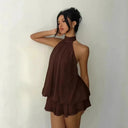 Womens Backless Halter Dress for Parties