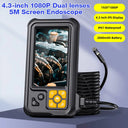 Dual Lens Industrial Endoscope Camera IPS Screen Waterproof Cable