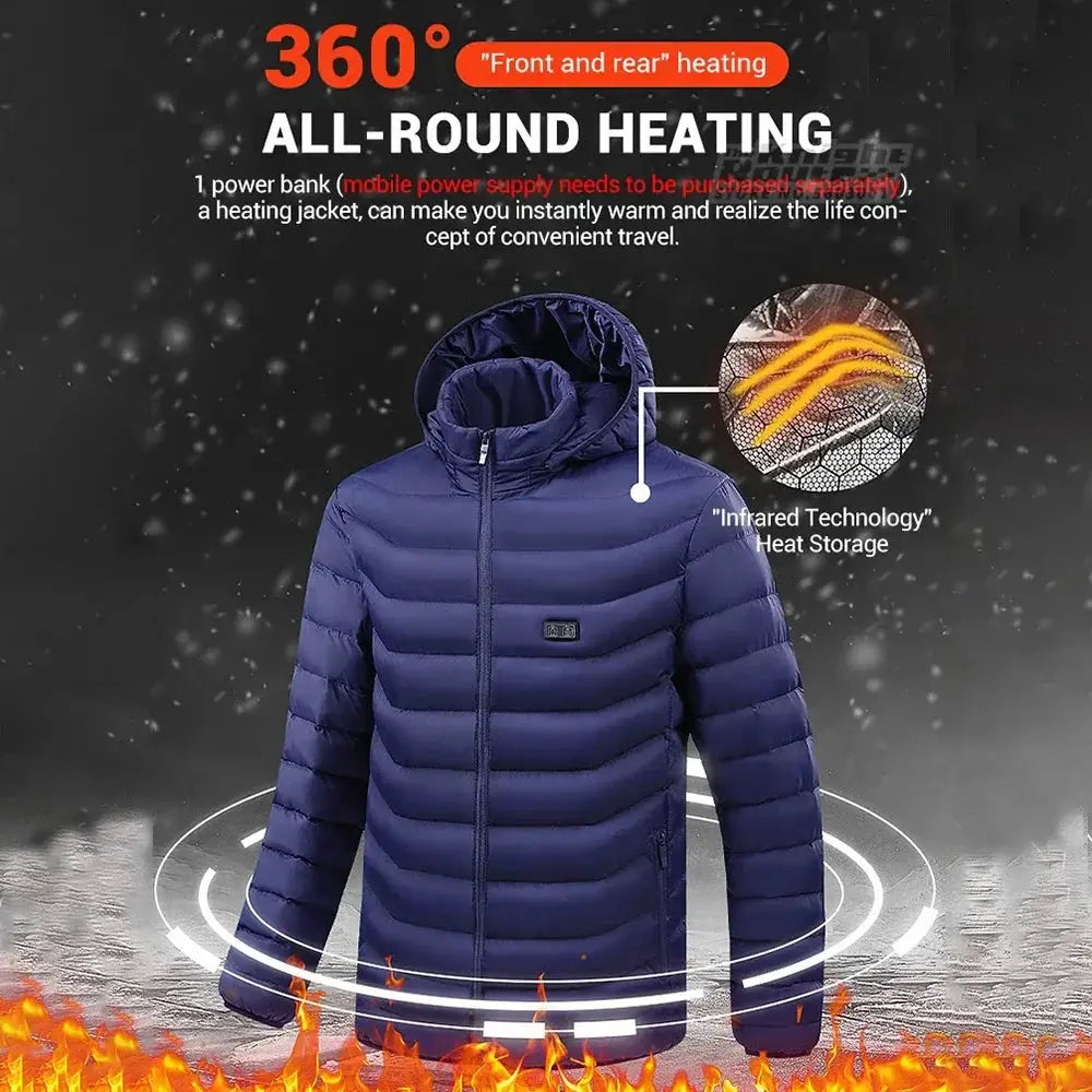21 Areas Heated Jacket USB Electric Coat For Men And Women