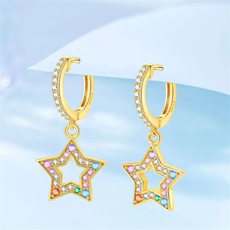 Sterling Silver Hoop Earrings Golden