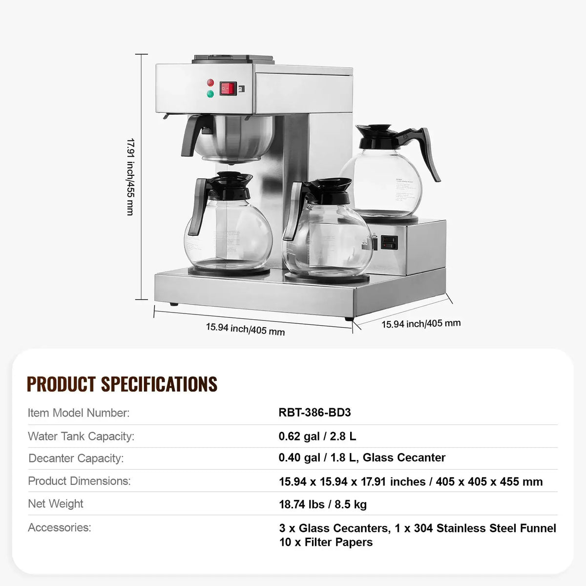 SucceBuy Cups Commercial Drip Coffee Maker Coffee Maker Machine — product view 7