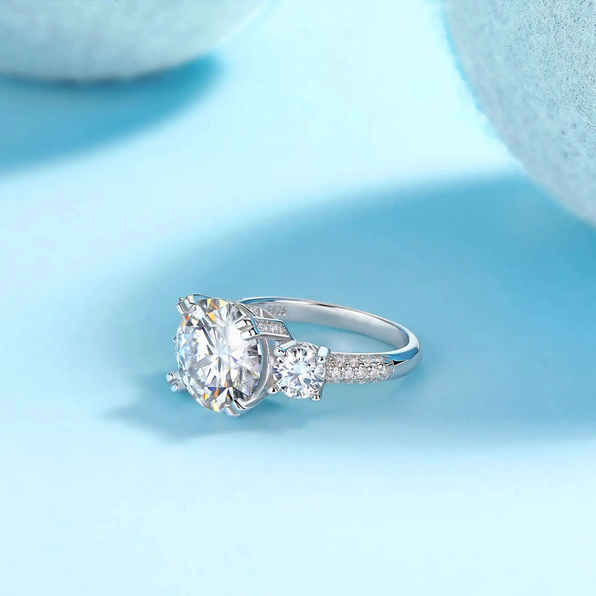 Luxury Three Stone Moissanite Ring — product image 4