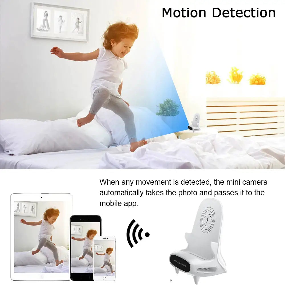 Mini Camera 1080P HD WiFi Remote Viewing, Motion Detection, Recording, Indoor Security Camera, Easy Operation for Home office