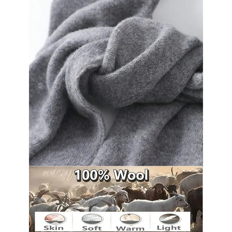 Women Irregular Wool Shawl Wrap
