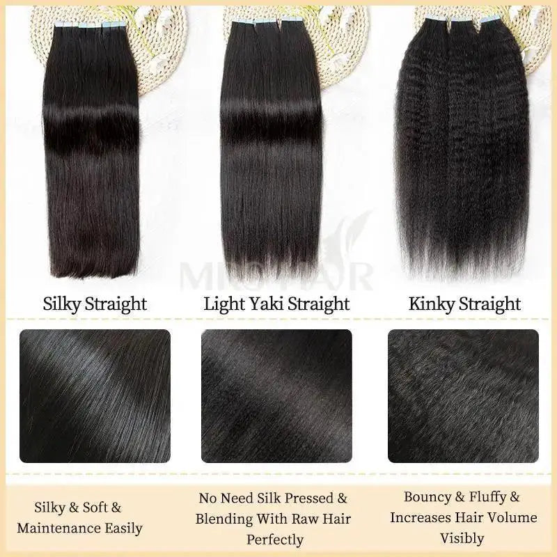 Yaki Straight Tape In Extensions Remy Hair 12 26 Inches