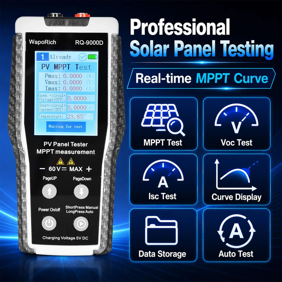 Photovoltaic Panel Tester MPPT Solar Power Meter Vmax Imax Open — product view 2