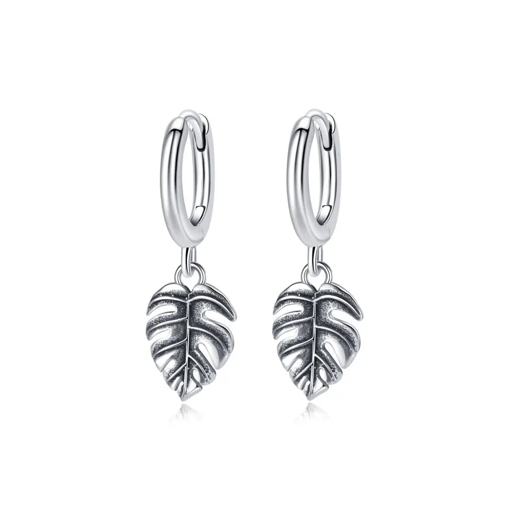 Sterling Silver Hoop Earrings Crystal