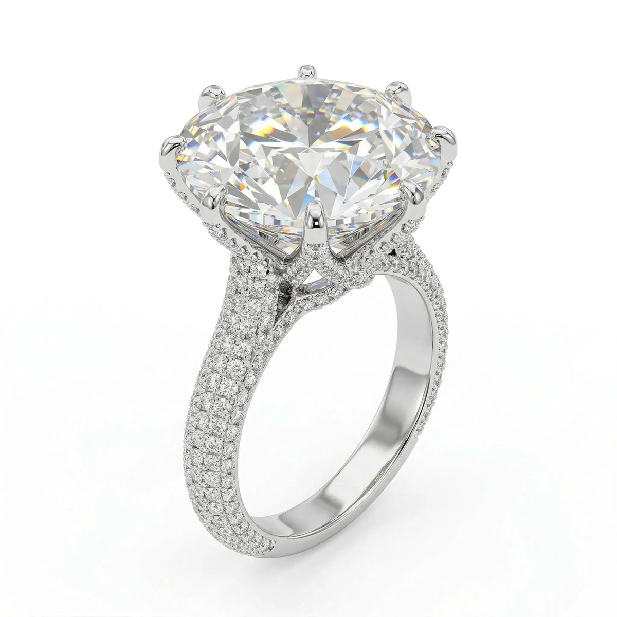 Moissanite Ring in Sterling Silver Couple — product view 7