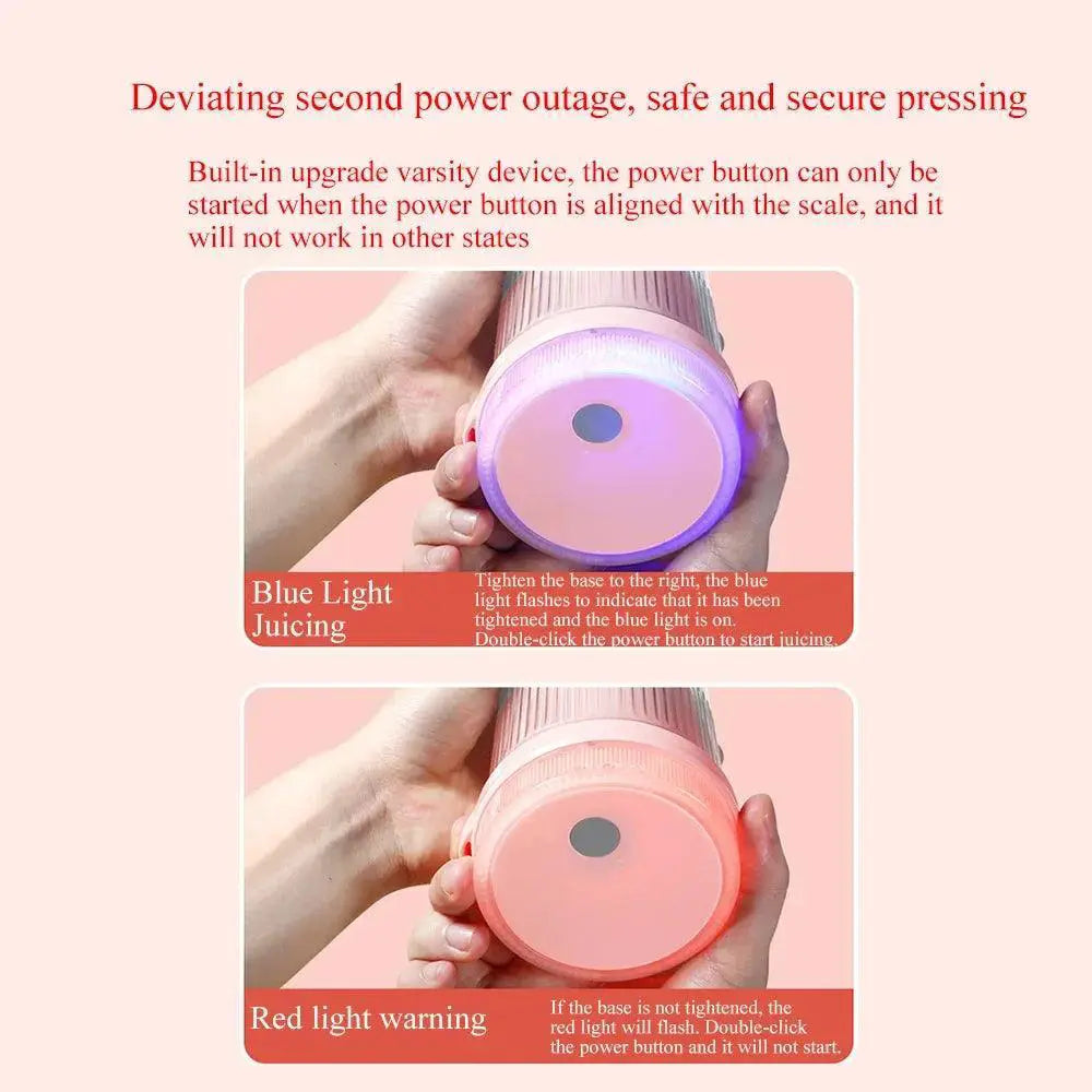Rechargeable Portable Usb Fruit Juicer Bottle Blue Pink