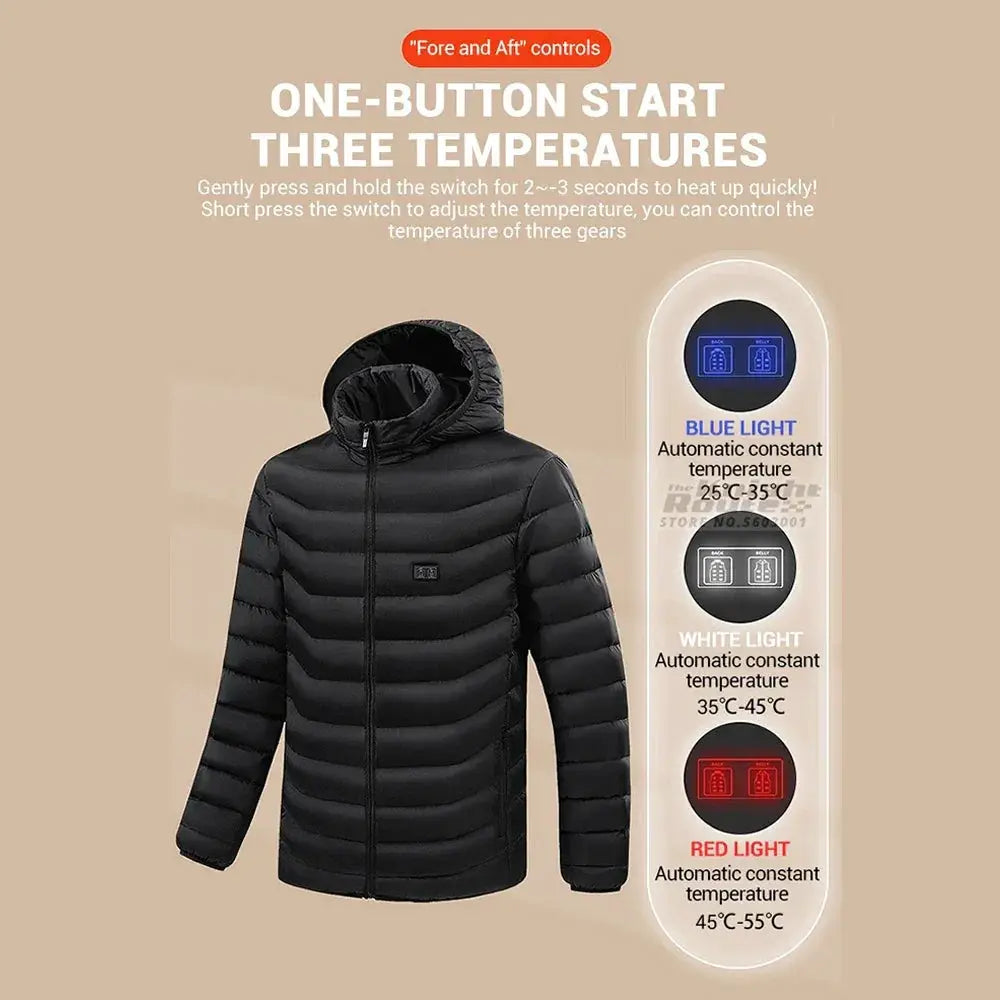 21 Areas Heated Jacket USB Electric Coat For Men And Women