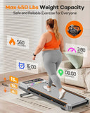 3.5HP Under Desk Walking Pad Treadmill With 12 Incline Bluetooth