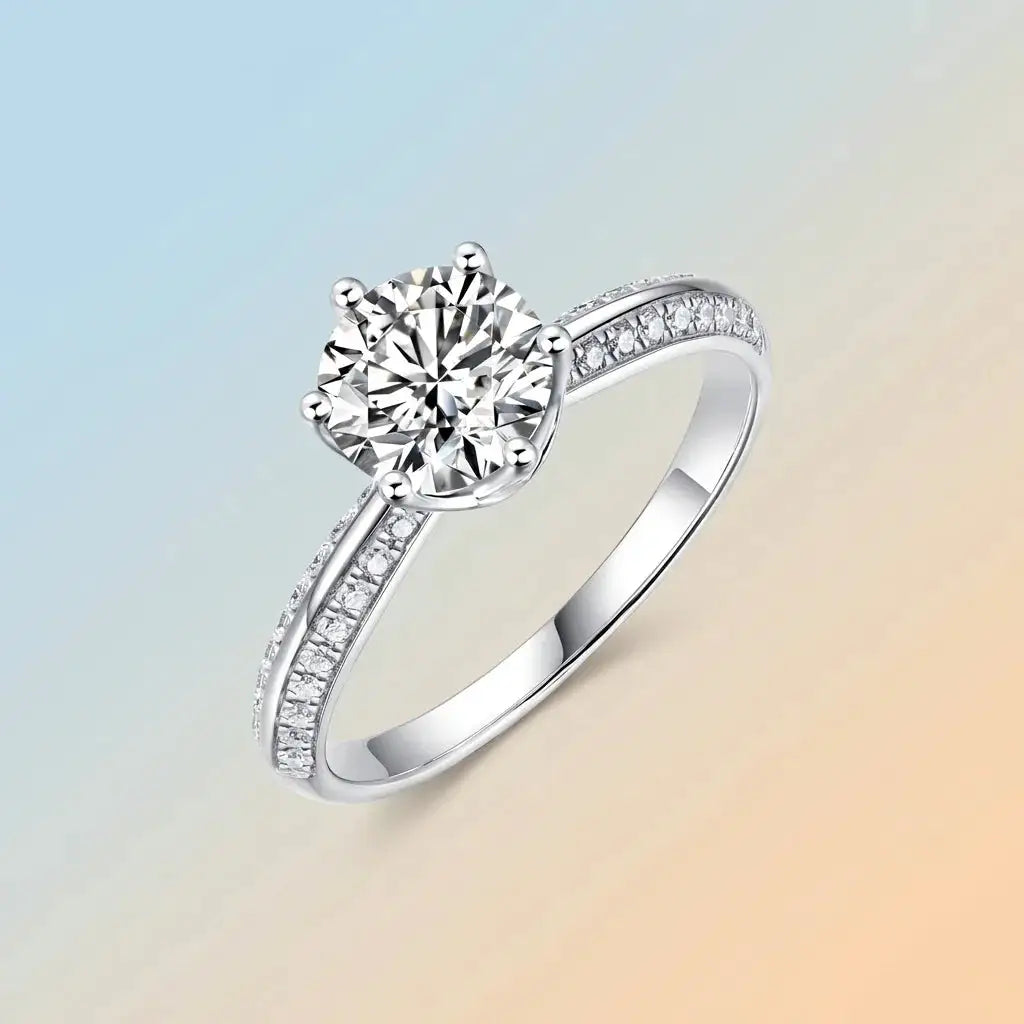 Moissanite Ring in Sterling Silver LYEE — product view 5