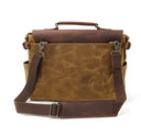 Vintage Waxed Canvas Leather Briefcase