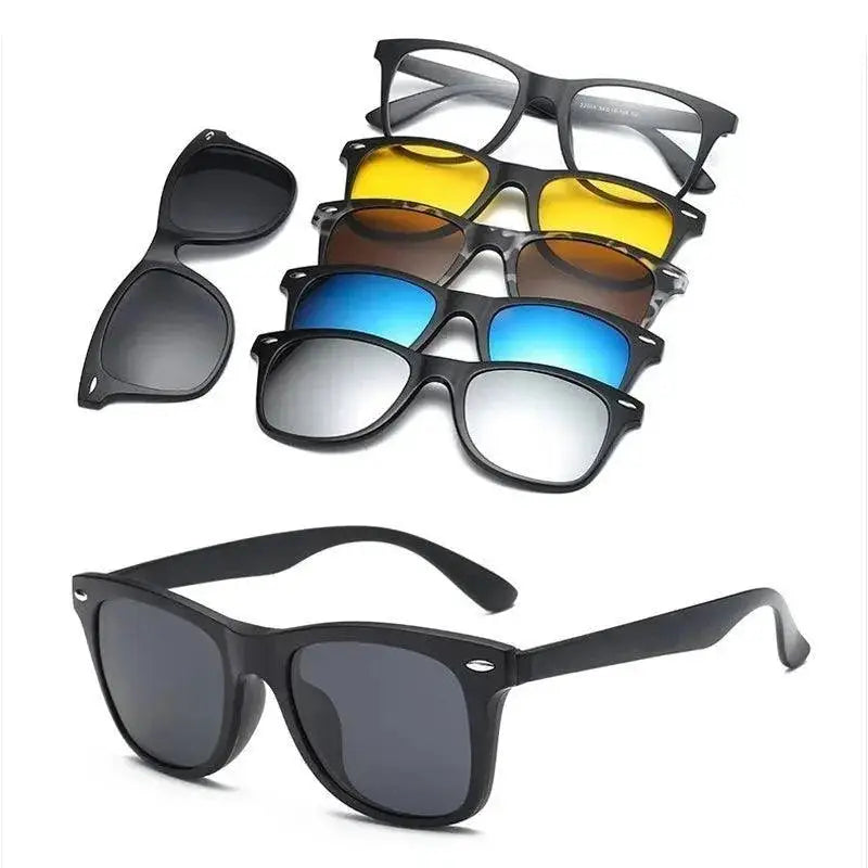 Customizable 6-In-1 Polarized Clip-On Sunglasses For Men