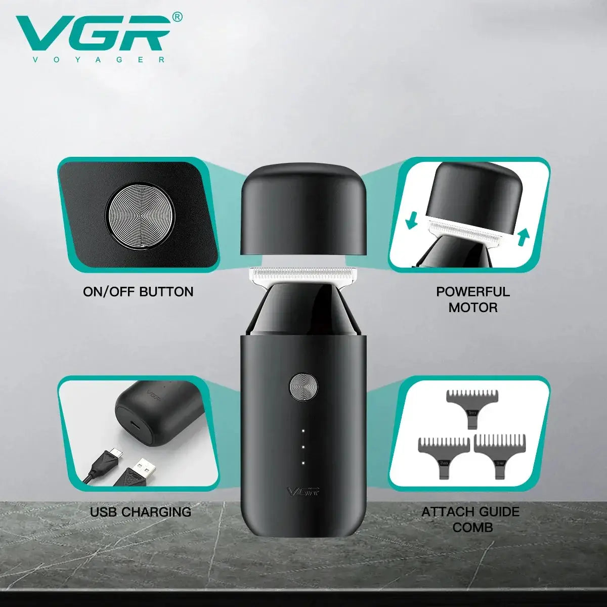 VGR Mini Hair Clipper Pro Zero Cut For Precision Grooming
