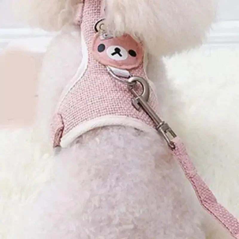 Cute Breathable Mesh Small Pet Harness And Leash Set