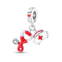 Sterling Silver Red Heart Shaped
