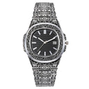 Vintage Floral Carved Men's Quartz Watch Sophisticated Timepiece