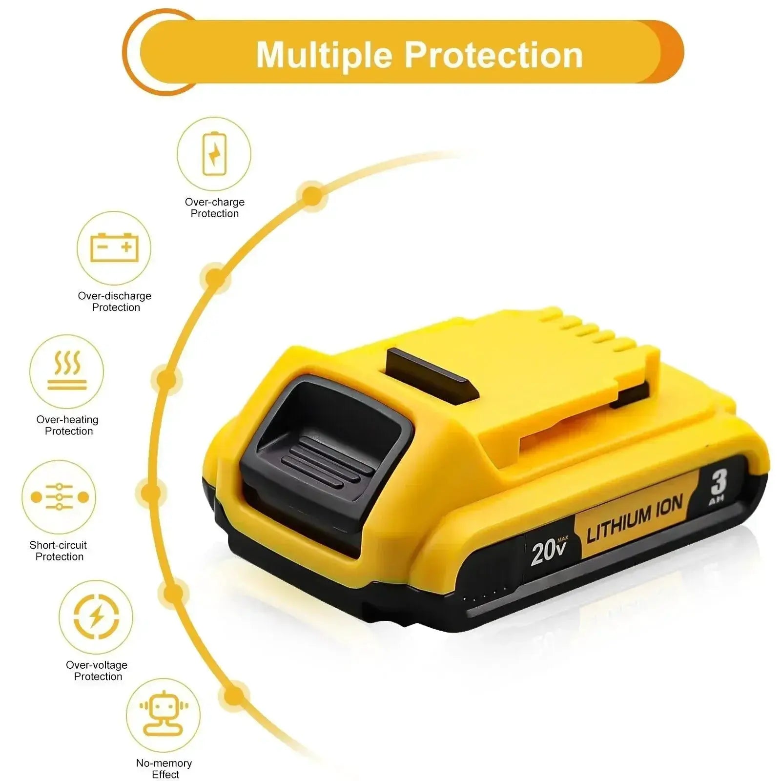 20V 3Ah DCB203 Li Ion Battery Replacement For Power Tools