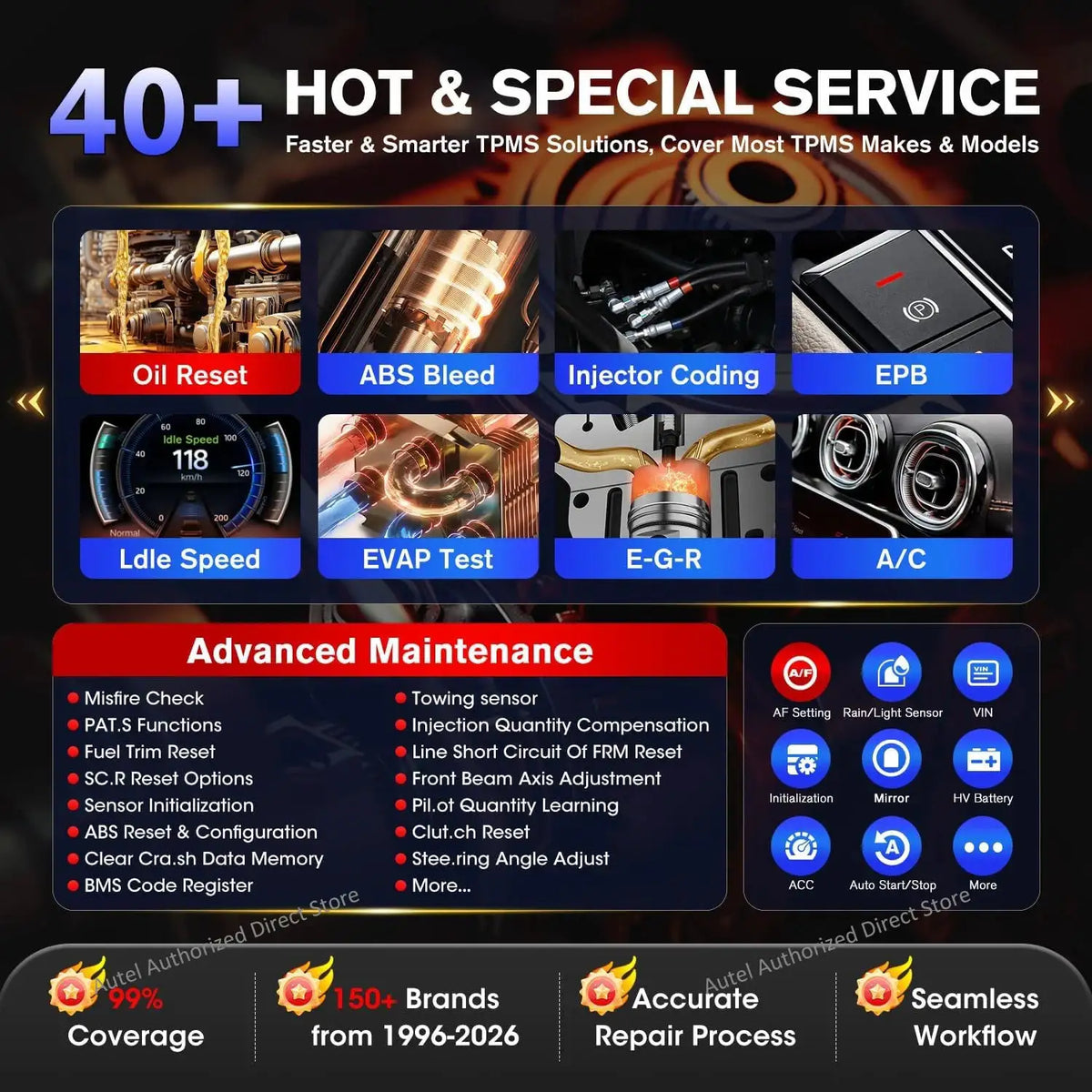 Autel MaxiTPMS MK900TS TPMS Diagnostic Tool Full Systems Wireless OBD2 Scanner, 3000+ Active Tests, CANFD DoIP, Scan VIN/License
