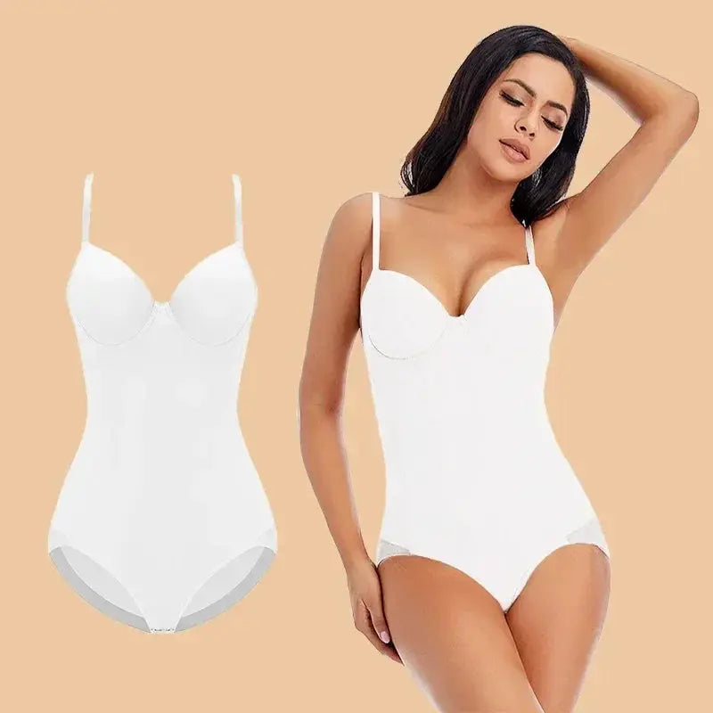 Silky Underwire White Bodysuit Shapewear For Women