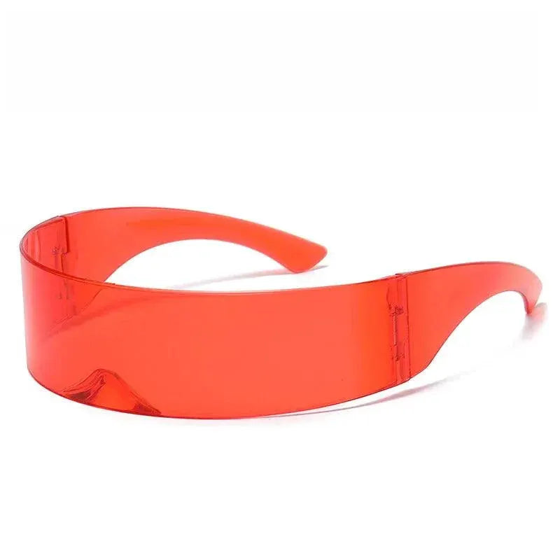 Futuristic Cyberpunk Wrap Around Sunglasses Silver Lenses