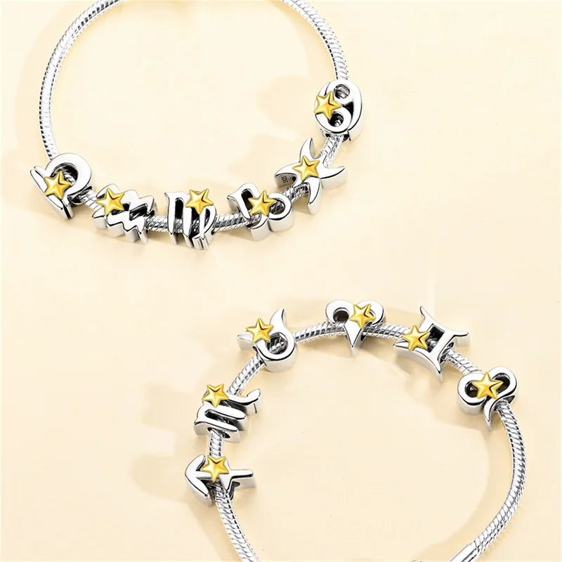 Sterling Silver Constellations Charm Golden