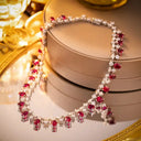 Elegant Sterling Silver Ruby Necklace
