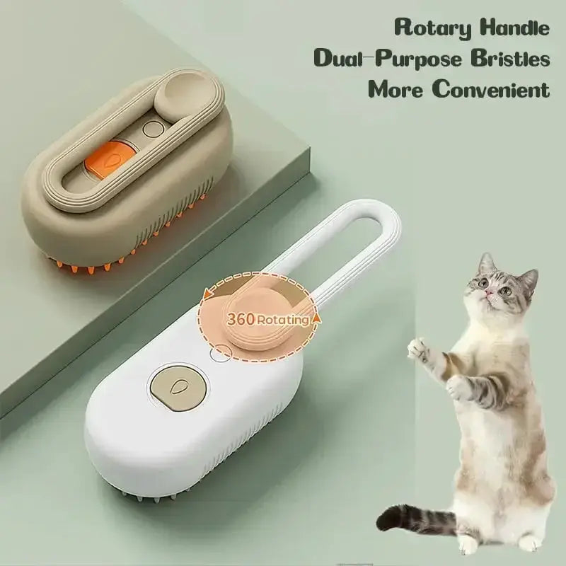 Steamy Dog Brush Electric Spray Cat Hair 3 In 1 Tool