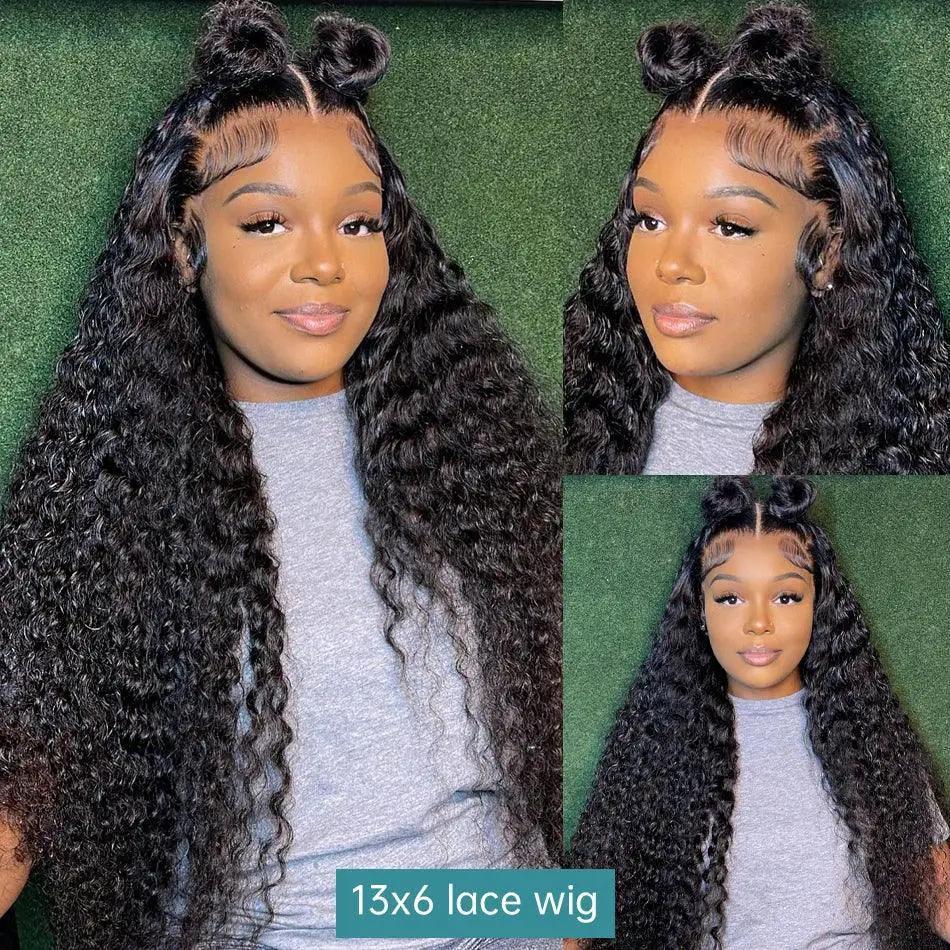 HD Transparent Water Wave Curly Lace Front Wig Two Hundred