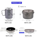 Lightweight Titanium Camping Cookware Set for Hiking Gear