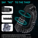 Compact Zinc Alloy Password Bicycle Lock with Steel Cable