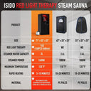 Portable Infrared Steam Sauna with Red Light Therapy Lamp