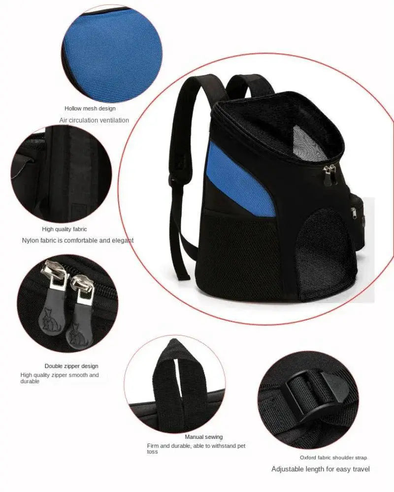 TrailPaw Portable Mesh Dog Backpack Breathable Comfort